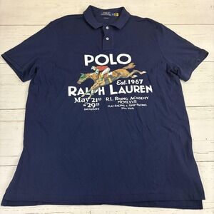 Polo Ralph Lauren Equestrian Rugby Polo Shirt Horse Show Mens XL